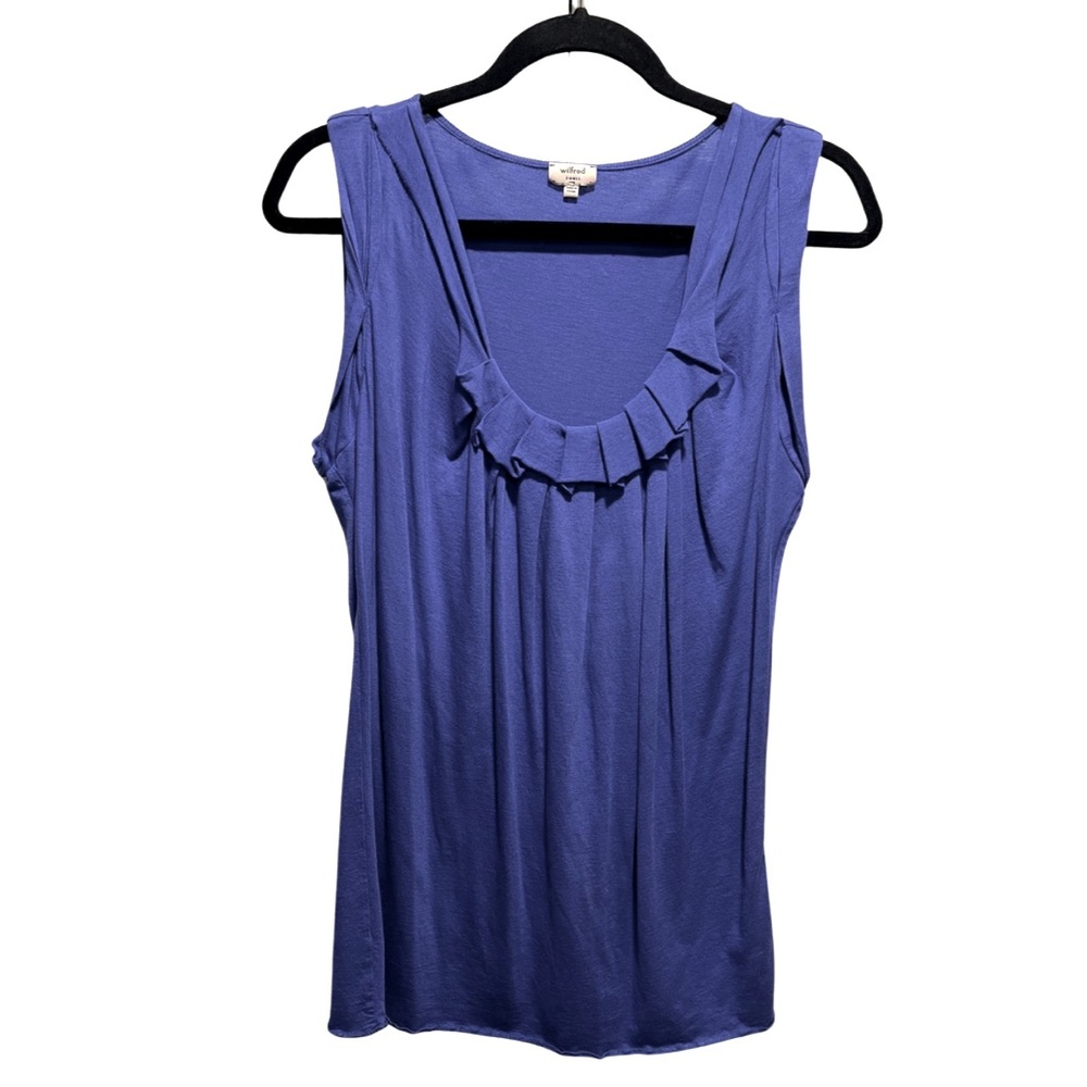 Wilfred Purple Ruffle Scoop Neck Tank